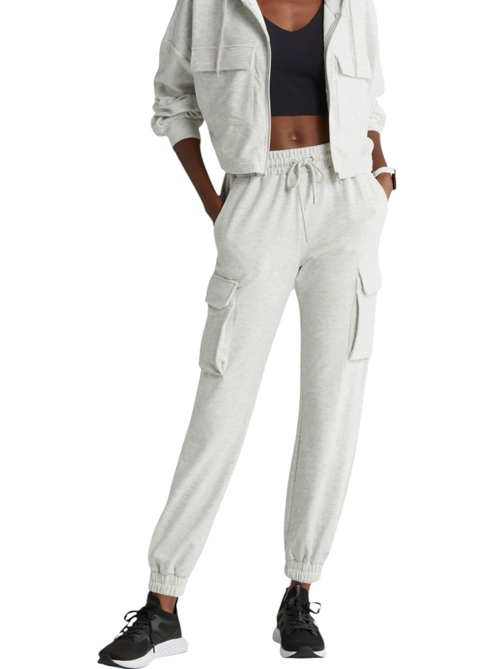 Zella Joggers Ivory Dove Heather Medium